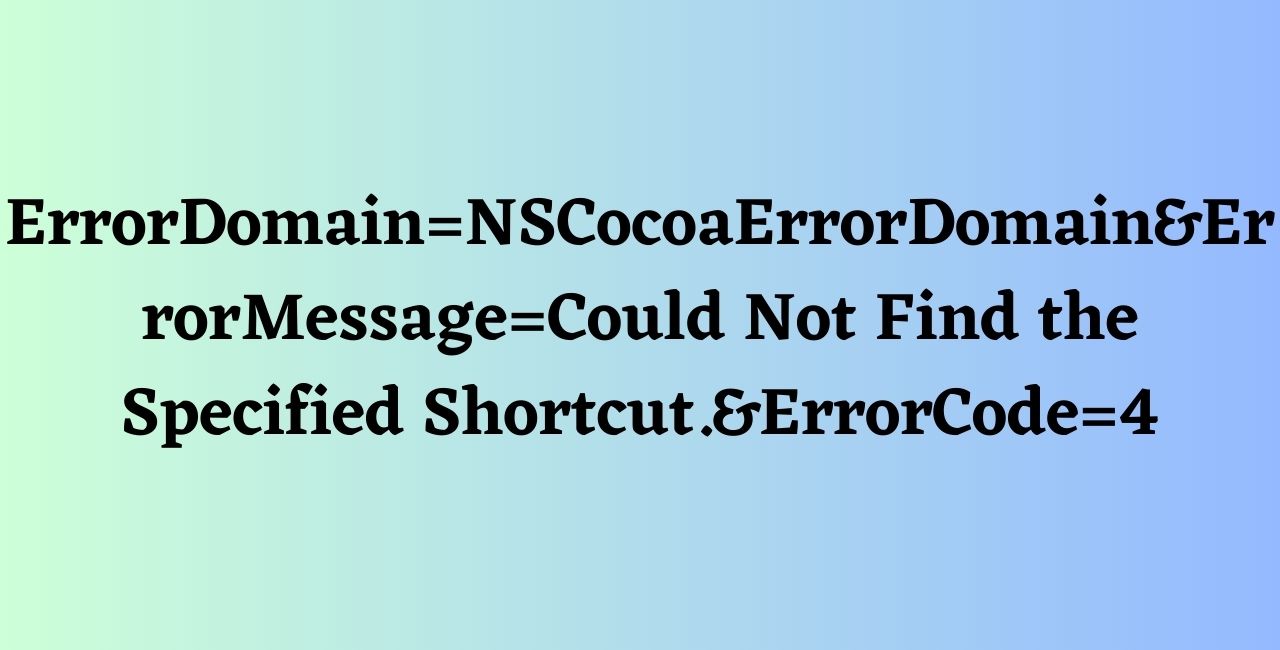 ErrorDomain=NSCocoaErrorDomain&ErrorMessage=Could Not Find the Specified Shortcut.&ErrorCode=4